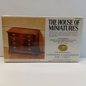 The House of Miniatures X-acto Chippendale Serpentine Chest Kit No 40050 Vintage